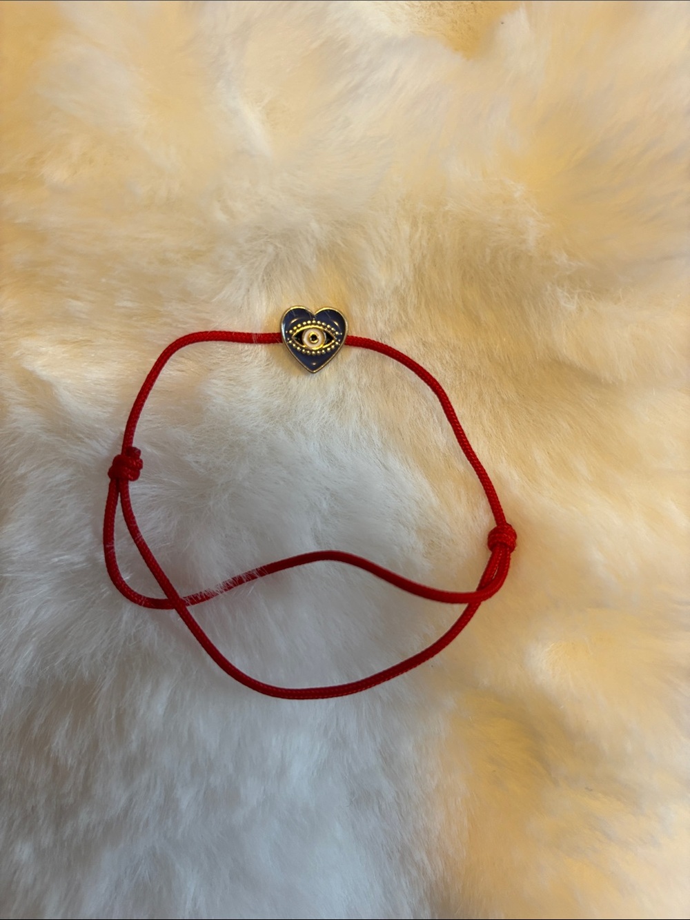 Heart Evil Eye Charm Red Cord Bracelet